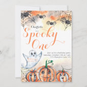 Invitation Éffrayant une mignonne aquarelle Halloween 1er ann (Devant)