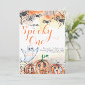 Invitation Éffrayant une mignonne aquarelle Halloween 1er ann (Debout devant)