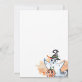 Invitation Éffrayant une mignonne aquarelle Halloween 1er ann (Dos)
