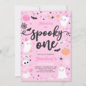 Invitation Éffrayant Une Mignonne Halloween Ghost 1ère fête d (Devant)