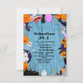 Invitation Éffrayant Une Mignonne Halloween Ghost 1ère fête d (Devant)