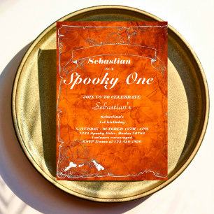 Invitation Éffrayant Une Mignonne Halloween Ghost 1ère fête d