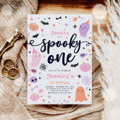 Invitation Éffrayant Une Mignonne Halloween Ghost 1ère fête d