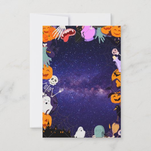 Invitation Éffrayant Une Mignonne Halloween Ghost 1ère fête d (Dos)