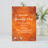 Invitation Éffrayant Une Mignonne Halloween Ghost 1ère fête d (Debout devant)