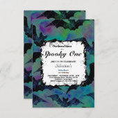 Invitation Éffrayant Une Mignonne Halloween Ghost 1ère fête d (Devant / Derrière)