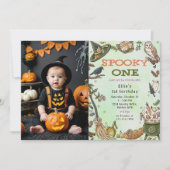 Invitation Éffrayant Une Sorcière Halloween 1er Anniversaire (Devant)