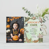 Invitation Éffrayant Une Sorcière Halloween 1er Anniversaire (Debout devant)