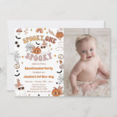 Invitation Éffrayant Une Super Halloween jolie photo d'annive (Devant)