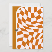 Invitation Éffrayant Vibes Retro À damiers Halloween Annivers (Dos)