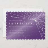Invitation Éffrayant violet Diamond Spider Web Halloween Part (Devant)
