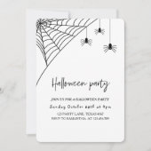 Invitation Éffrayante Black Spiders Party | Bonne Halloween (Devant)
