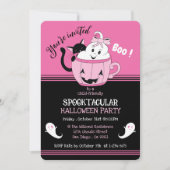 Invitation éffrayante Cute Kids Pink Black Hallowe (Devant)