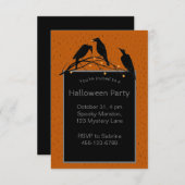 Invitation Éffrayante de Black Ravens d'Halloween (Devant / Derrière)