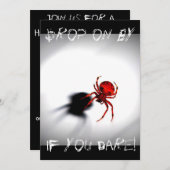 Invitation effrayante de Halloween d'araignée (Devant / Derrière)