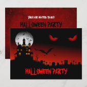 Invitation éffrayante de partie de Halloween (Devant / Derrière)