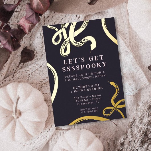 Invitation Éffrayante de serpent Halloween Foil