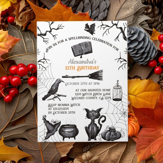 Invitation Éffrayante Eclosion Halloween fête d'anniversaire