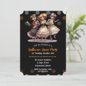 Invitation Éffrayante et amusante Skeleton Dance Halloween Pa (Debout devant)