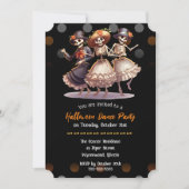 Invitation Éffrayante et amusante Skeleton Dance Halloween Pa (Devant)