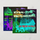 Invitation Éffrayante fête des cimetières d'Halloween (Devant / Derrière)