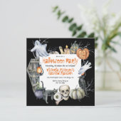 Invitation Éffrayante fête d'Halloween (Debout devant)