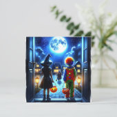 Invitation Éffrayante fête d'Halloween (Debout devant)