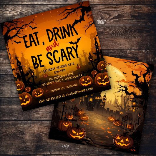 Invitation Éffrayante fête d'Halloween