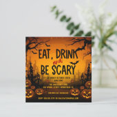 Invitation Éffrayante fête d'Halloween (Debout devant)