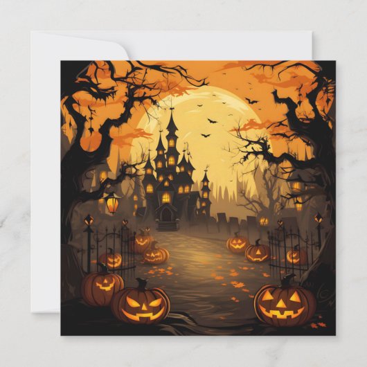 Invitation Éffrayante fête d'Halloween (Dos)