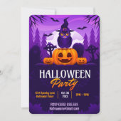 Invitation Éffrayante fête d'Halloween (Devant)
