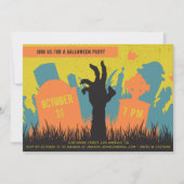 Invitation Éffrayante fête d'Halloween de cimetière et de cim (Devant)