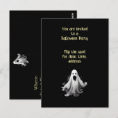 Invitation éffrayante Ghost pour la fête d'Hallowe (Devant / Derrière)