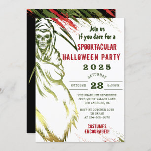 Invitation Éffrayante Halloween adulte peur costume crâne