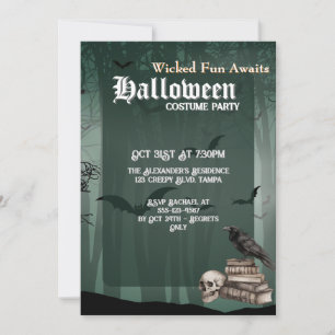 Invitation Éffrayante Halloween Costume Fête Perso