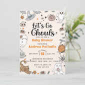 Invitation Éffrayante Halloween Cute Ghost Baby shower Party (Debout devant)