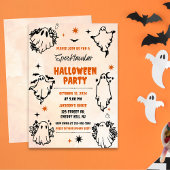 Invitation Éffrayante Halloween Cute Ghost Party