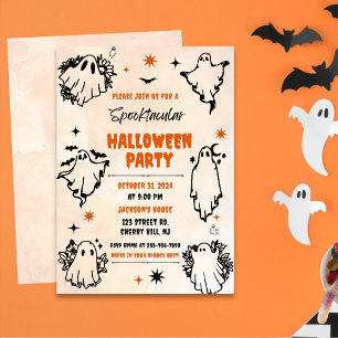 Invitation Éffrayante Halloween Cute Ghost Party