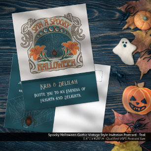 Invitation éffrayante Halloween gothique style Vin