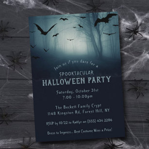 Invitation Éffrayante Haunted Forest Halloween Party