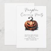 Invitation Éffrayante Jack-O' Lantern Citrouille (Devant / Derrière)