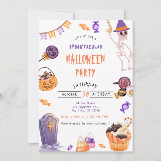 Invitation Éffrayante Mare Halloween (Devant)