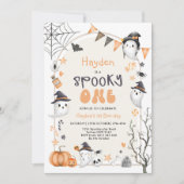 Invitation éffrayante One Cute Ghost 1st Birthday  (Devant)