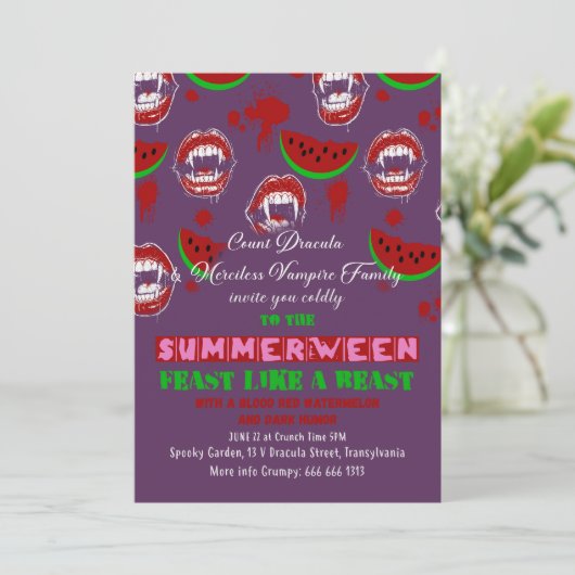 Invitation effrayante pour une fête de Summerween (Debout devant)
