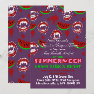 Invitation effrayante pour une soirée Vampire Summ