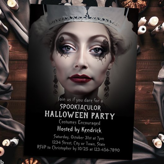 Invitation Éffrayante Princesse Halloween Costume Party