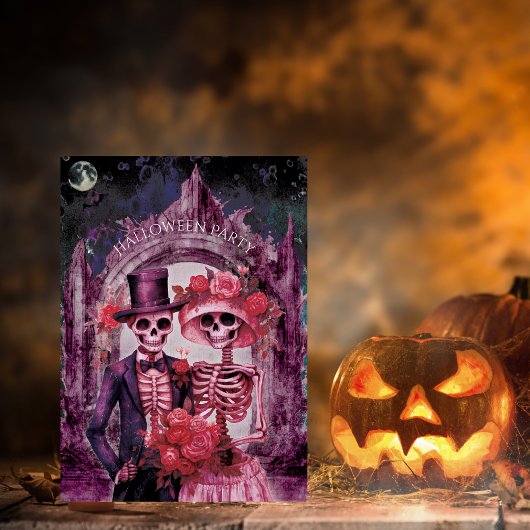 Invitation Éffrayante Skeleton Halloween