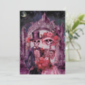 Invitation Éffrayante Skeleton Halloween (Debout devant)