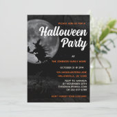 Invitation Éffrayante sorcière et fête d'Halloween (Debout devant)