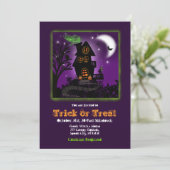 Invitation Éffrayante sorcière verte Haunch House Halloween P (Debout devant)